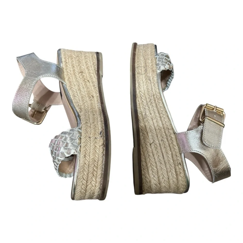 Steven by Steve Madden Sabble Gold Espadrille Wedge Sandals Size 8
